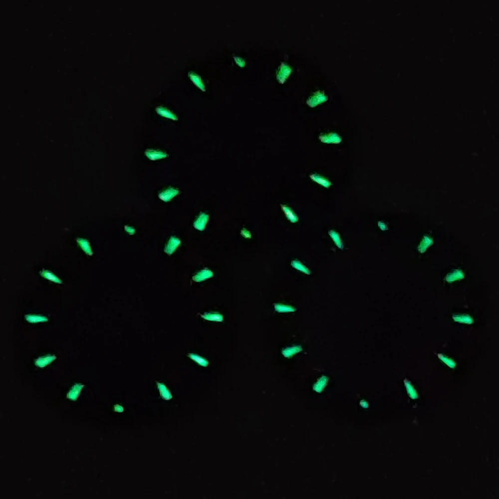 Green & Blue Luminous Watch Dial with Date Window, 33.5mm