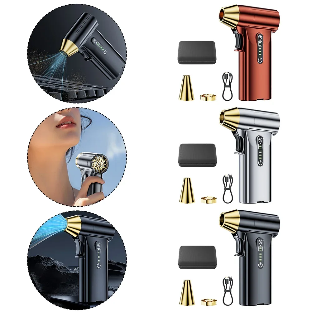 130000RPM Car Air Blower Electric Air Duster Turbo Blower Strong Turbofan Brushless Motor USB Rechargeable Car Cleaning