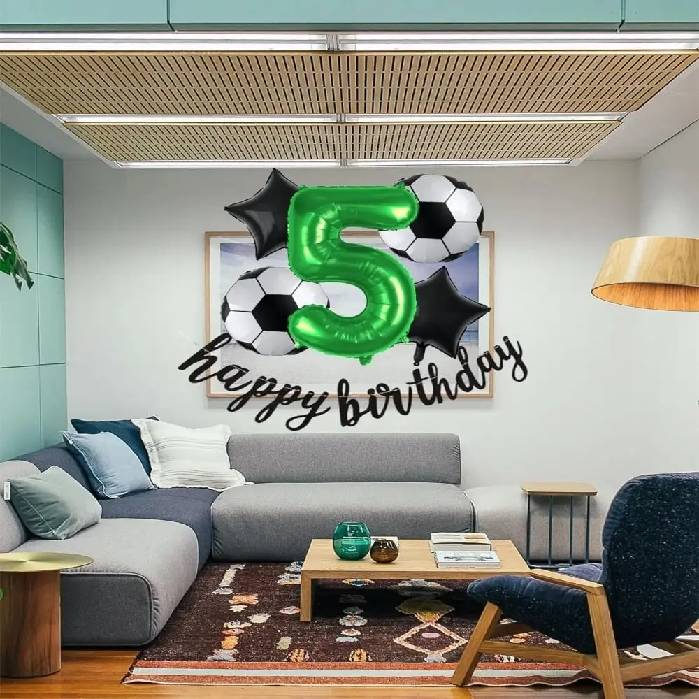 

Набор зеленых футбольных шаров, набор цифровых шаров «сделай сам» с цифрами, гелиевая фольга 32 дюйма, украшения для дня рождения, 5 шт./комплект