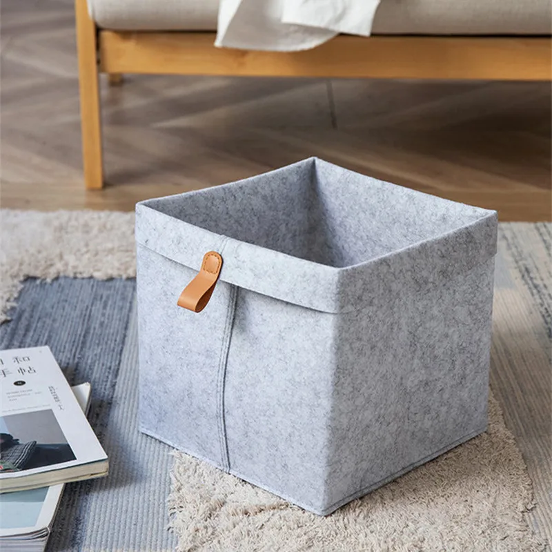 1pc Nordic Felt Storage Basket Living Room Tea Table Black Gray Sundries  Storage Basket Cloth Felt Storage Box Bedroom Socks - AliExpress