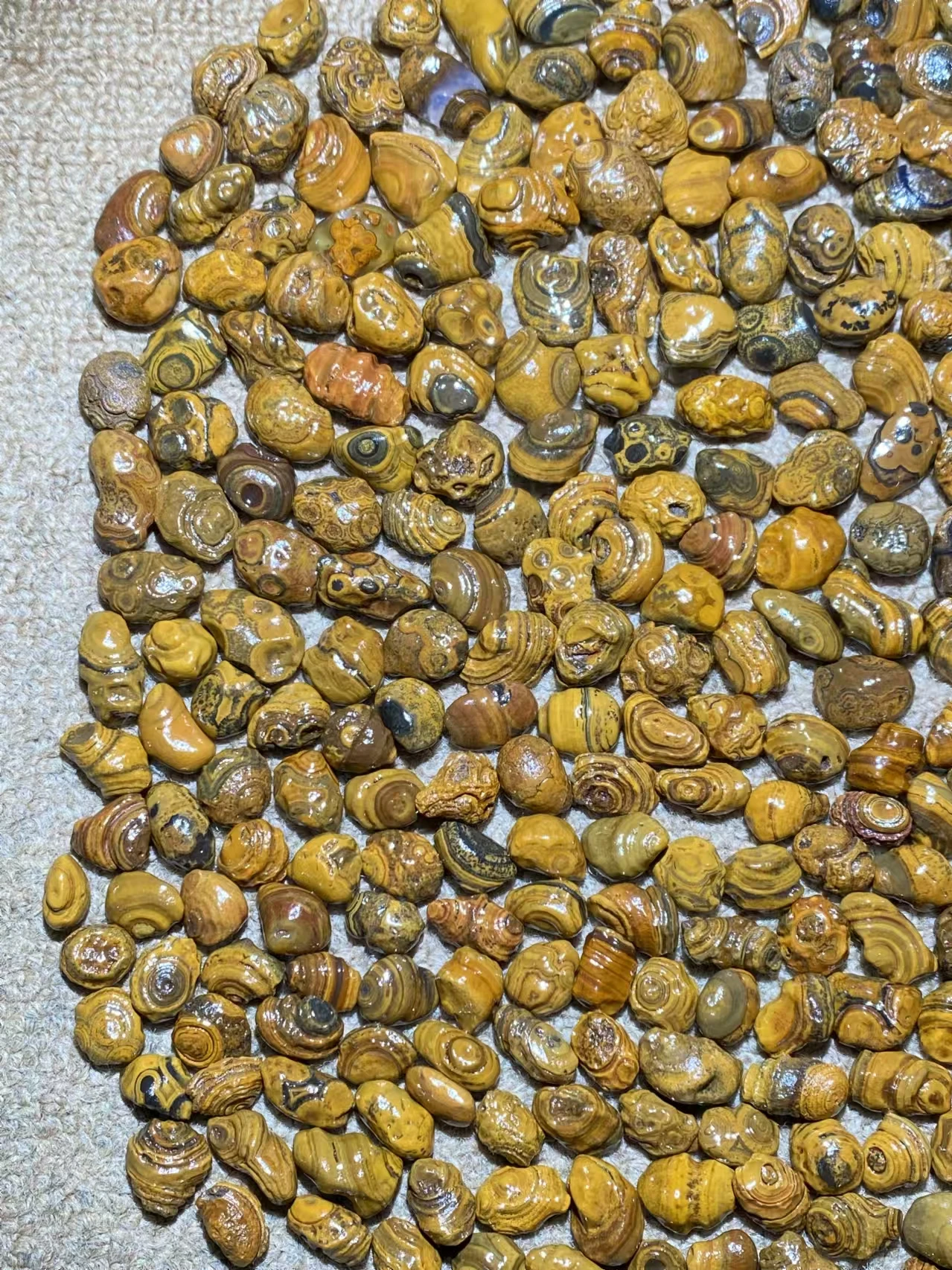 277pcs/lot boutique natural three-dimensional relief surface coin eye stone loose beads Gobi agate grain Pretty rare