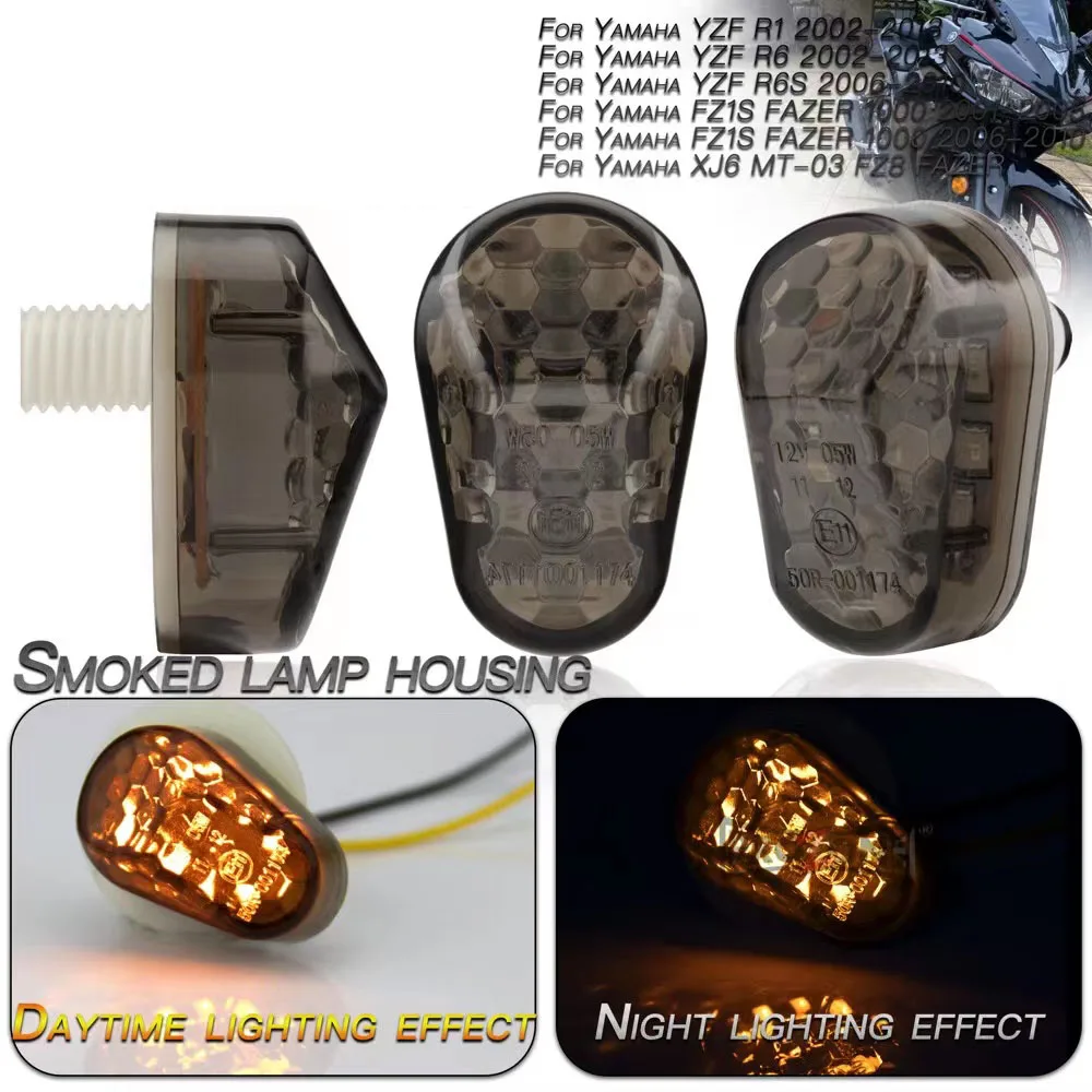 

Motorcycle Turn Signals LED Indicator flashing photoflash Lights Bulb for Yamaha YZF R1 R6 R6S R3 R6S FZ1 FZ6 FZ8 FAZER