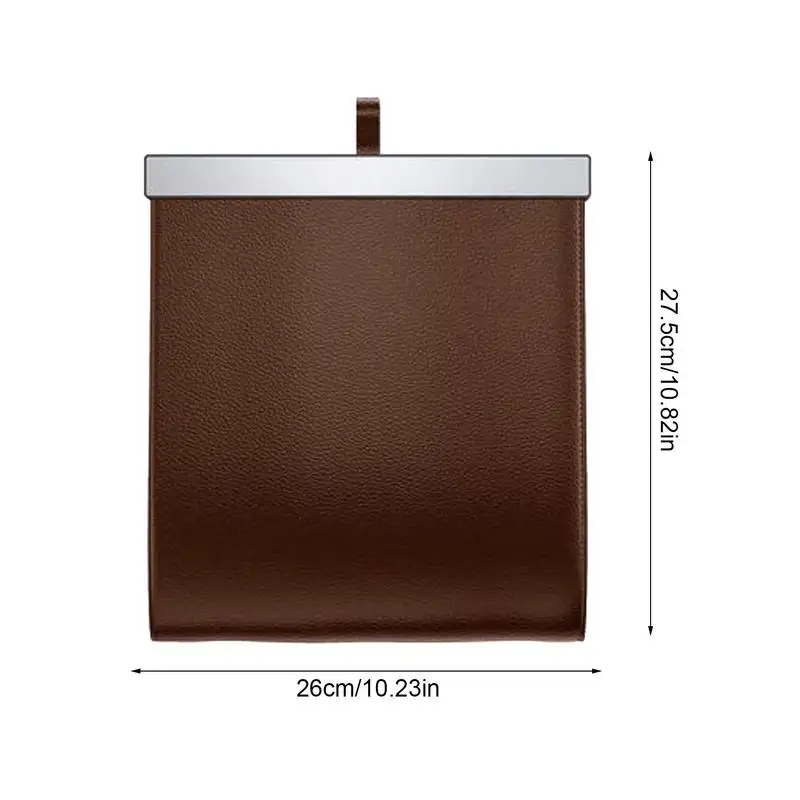 Car Trash Bag Hanging Garbage Bin With Pockets Suitable For Tesla Model 3YX Waterproof PU Leather Auto Rubbish Supplies