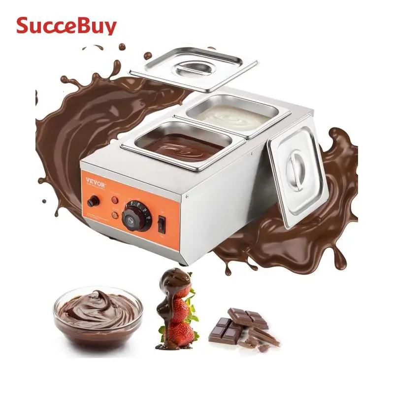Portable Foldable Electric Pot SucceBuy 2 3 Tanks Electric Chocolate Tempering Machine Chocolate cascade Melting Pot for Kitchen home appliance