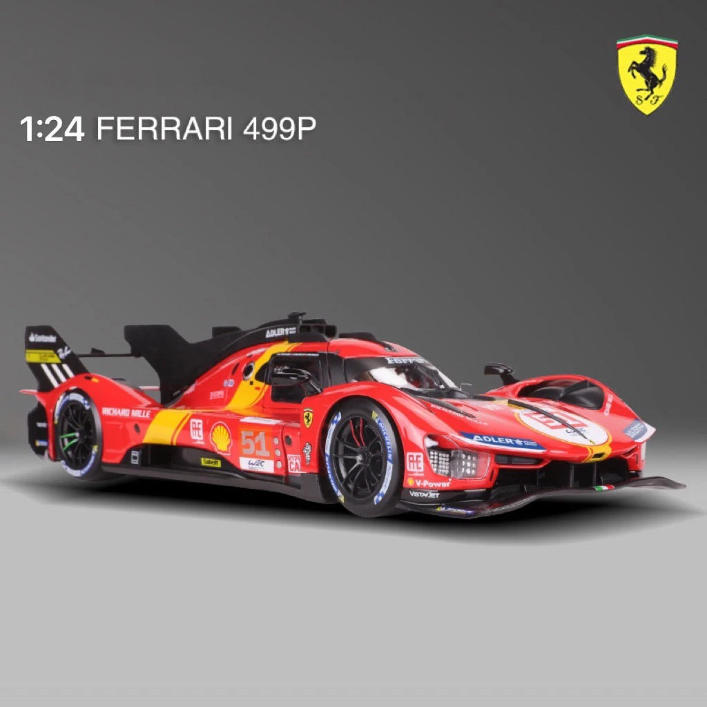 

Модель автомобиля Bburago Ferrari 499P детская из сплава, 1:24