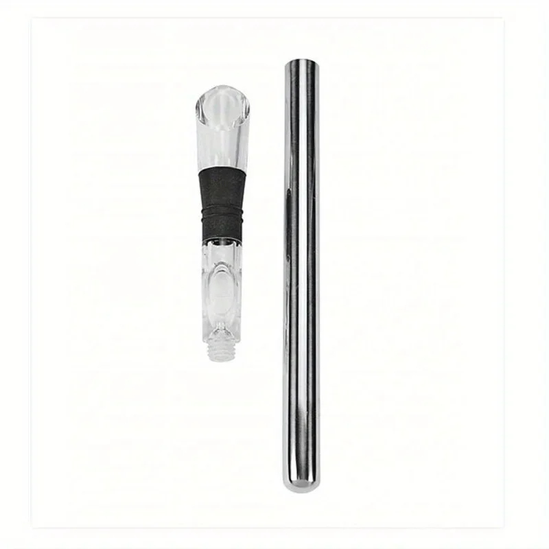 1set Ice Wine Chiller Stick With Wine Pourer Wine Cooling Stick Cooler Beer Beverage Frozen Stick Ice Cooler Bar Tool
