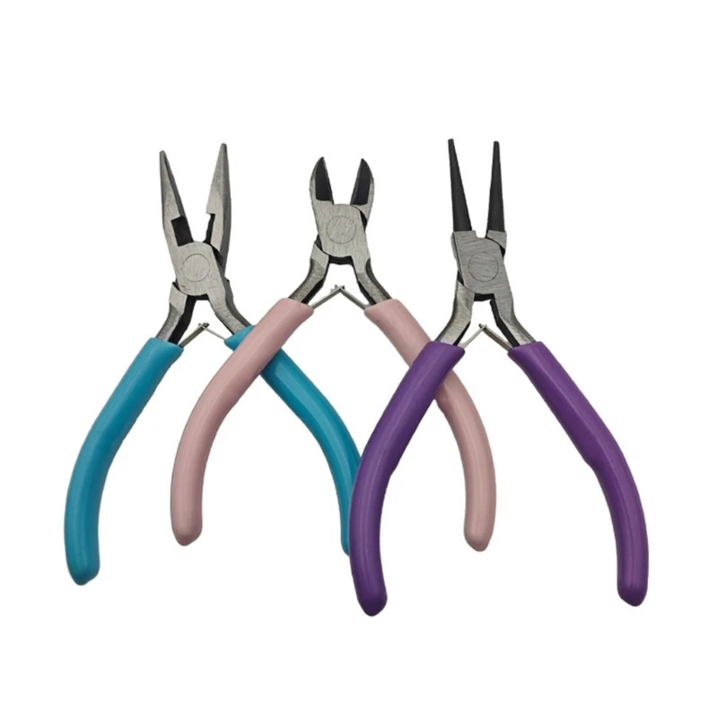 

Durable Steel Jewelry Pliers Set for Beads Repairs Long Nose Round Nose Wire Cutting and Curved Pliers with Tweezers