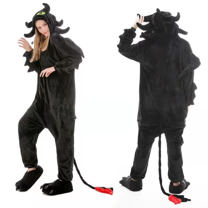 Dragon Kigurumi Oneises Pajam Anime Night Evil Toothless Costume Jumpsuit Pajamas Funny Dinosaur Animal