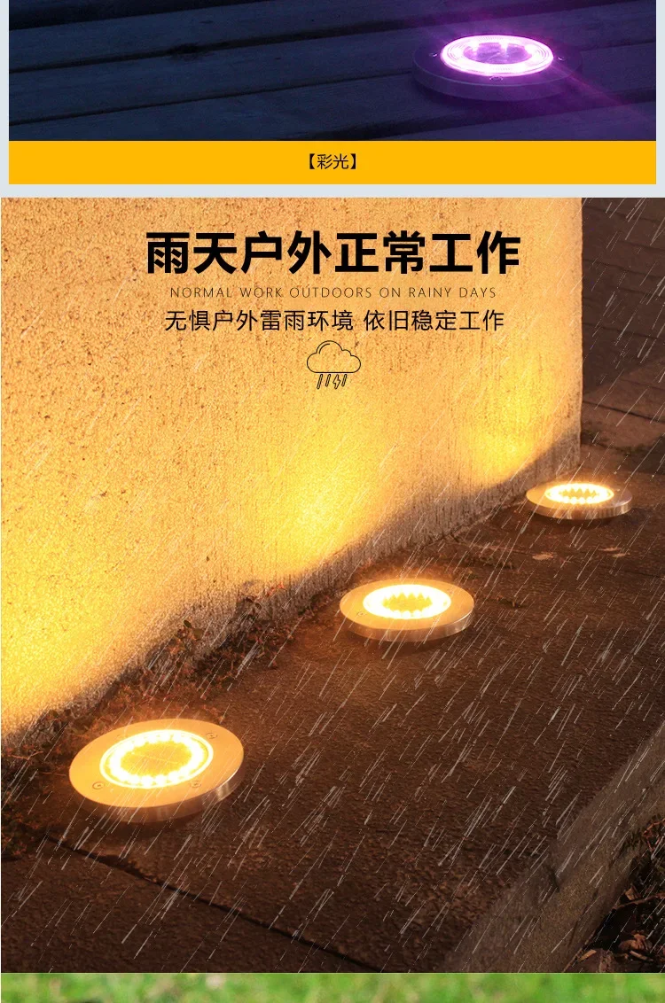 Description Picture 6 of itemSolar Underground Light 8led Stainless Steel Outdoor New Plug-in Floor Lawn Lamp Garden Lamp Lawn Lamp solar outdoor light