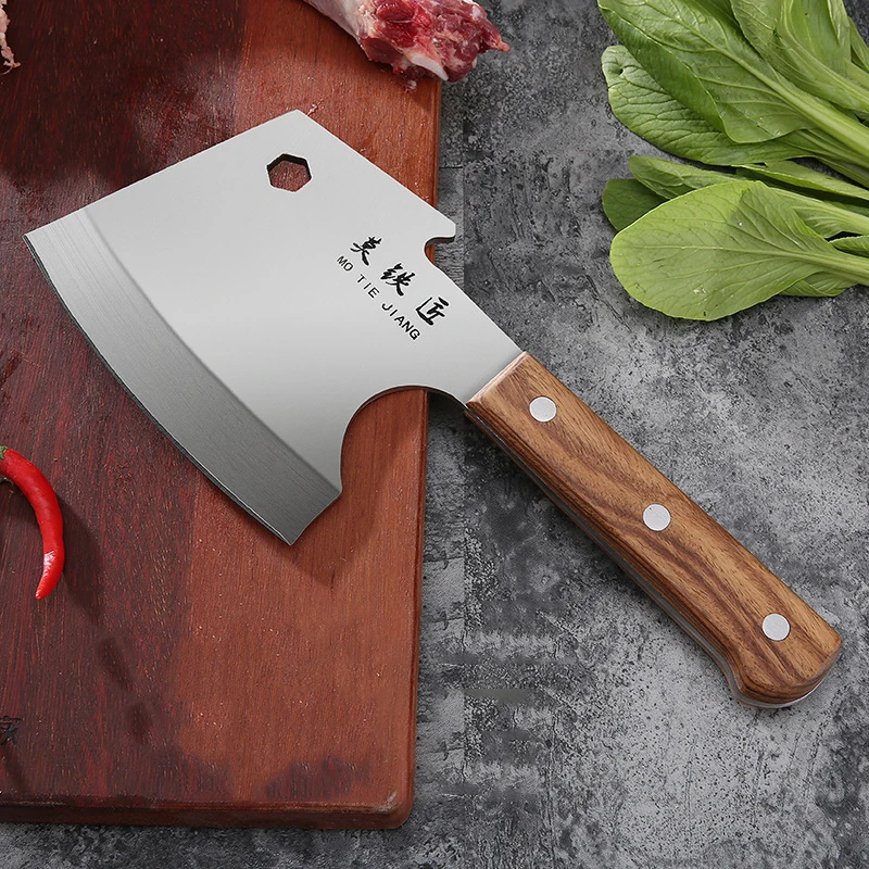 Big Bone Knives Chopping Knife 835g Stainless Steel Cleaver 5mm Blade  Chopping Kitchen Knives Cutting Pork Bone 4Cr13mov Cutlery