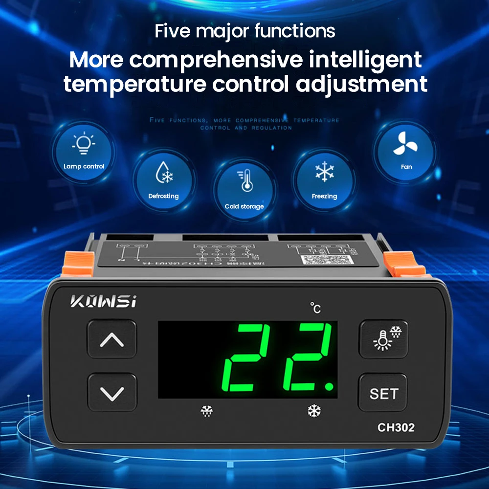 

AC110-220V Thermostat Thermoregulator Digital Temperature Controller -50~100℃ Multi-purpose with Temp Sensor Tool KWS-CH302