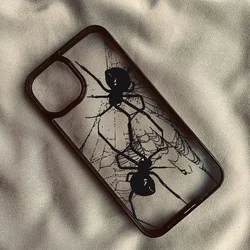 Spider Couple Shockproof Clear Hard Phone Case Cover - iPhone 12 Mini (Style 1)