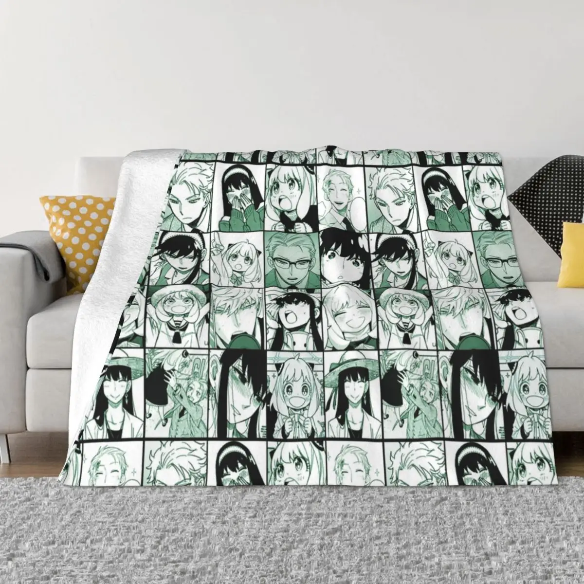 

Spy X Family Manga Panels Collage Blankets Flannel Decoration Multi-function Super Soft Throw Blankets Home Outdoor Bedspreads