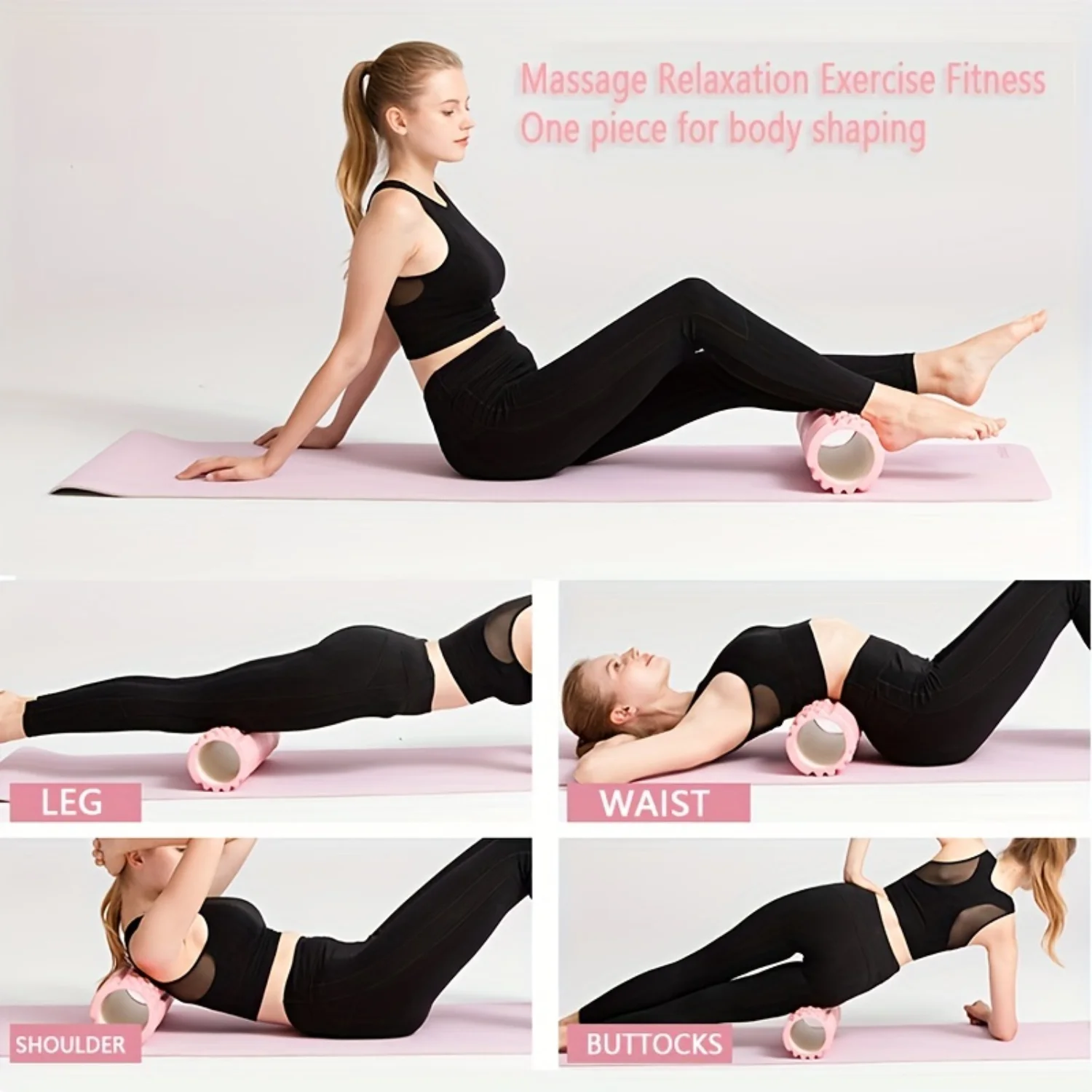 Yoga Massage Roller Fitness Column for Pilates Calf Exercise Body Shaping Yoga Fitness Equipment 17.72*5.51in 830g