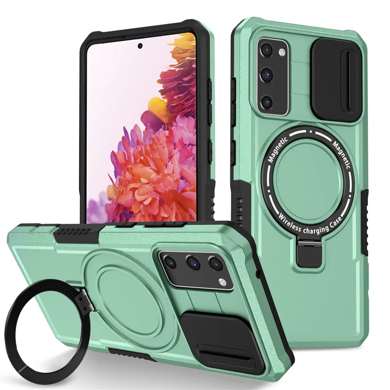 Shockproof Armor Case with Magsafe Wireless Charging and Magnetic Ring Holder