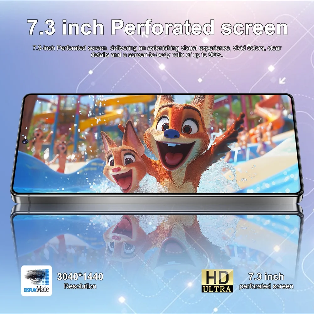 K-Touch Smartphone For C26 Ultra 5G Cell Phone 7800mAh Battery Mobile Phones Full Display 48MP Camera 7.3 Inch HD Android 22GB RAM 2TB ROM Octa Core Face ID Dual SIM 4G Unlocked Android 15 Cell Phone with FM Radio GPS
