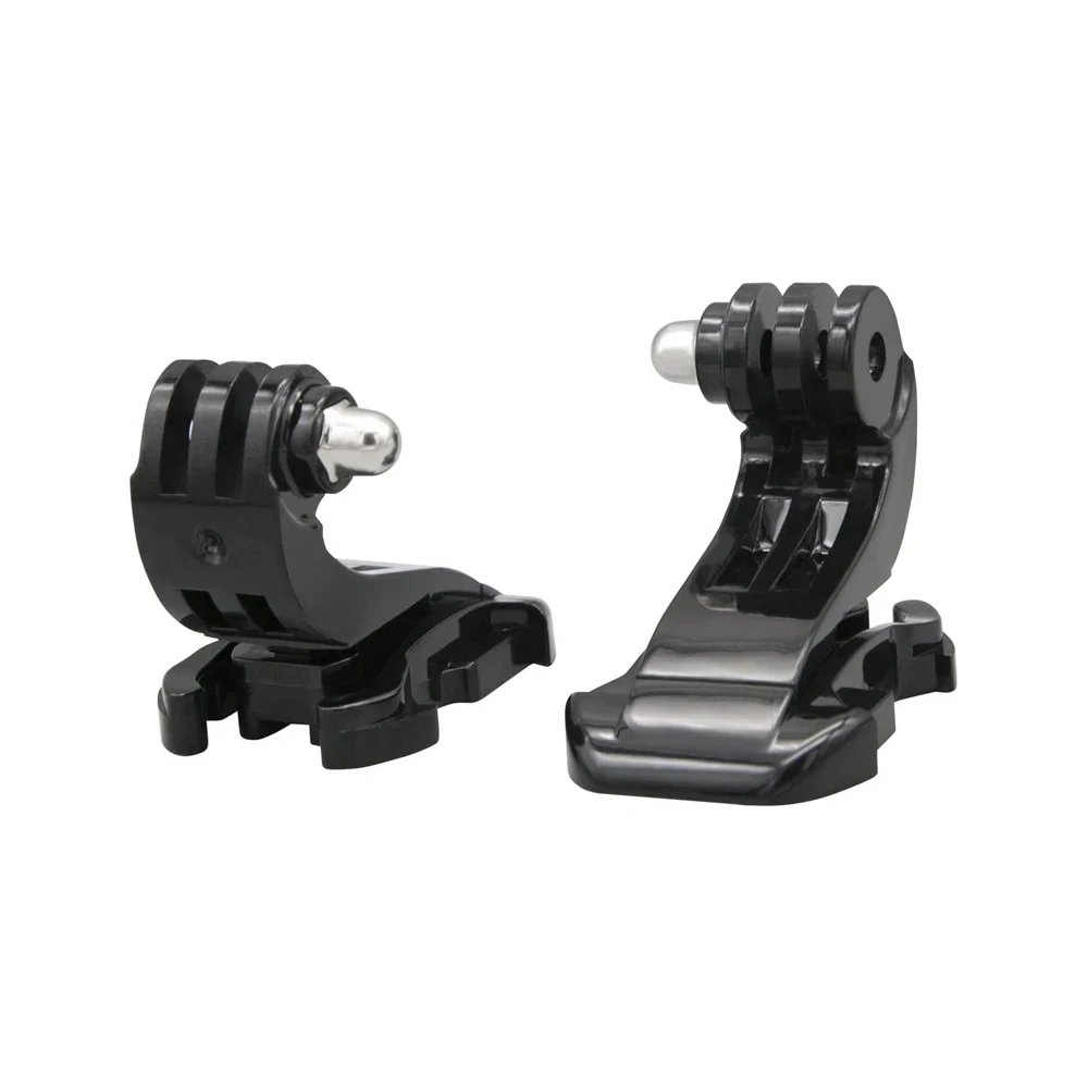 Lot de supports et accessoires pour GoPro comprenant dix bases adhésives et crochets J, emballage ouvert.