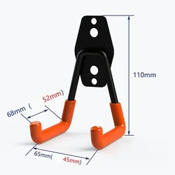 Heavy Duty Wall-Mounted Metal Storage Hooks for Garage and Garden Organization (Orange-S)