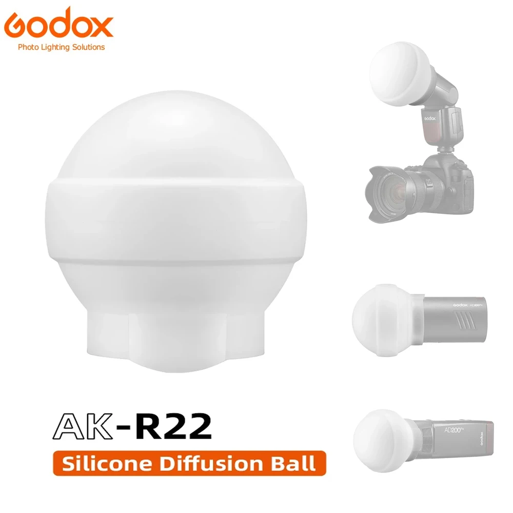 

Godox AK-R22 Silicone Flash Diffusers Diffusion Ball Softbox For Godox V1 Flash AD100Pro Photographic Light AD200PRO with H200R