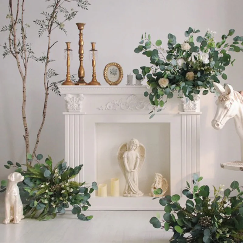 

TD61 Western-style carved solid wood European American French fireplace decorative cabinet vintage old decoration cabinet