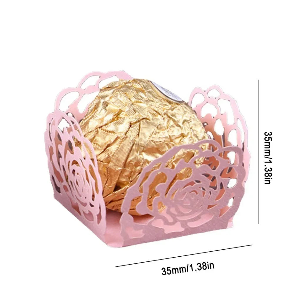 50pcs Laser Cut Flower ChocolateRose Candy Wrappers Box Wedding Favor Gift Decoration Wedding Favors Packaging Box