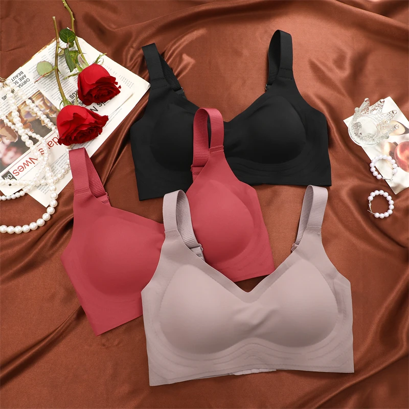 Seamless Underwear For Women Large Breasts Bras Sexy Padded Push-up Bralette Female Soft Support Sports Brassiere Intimates
