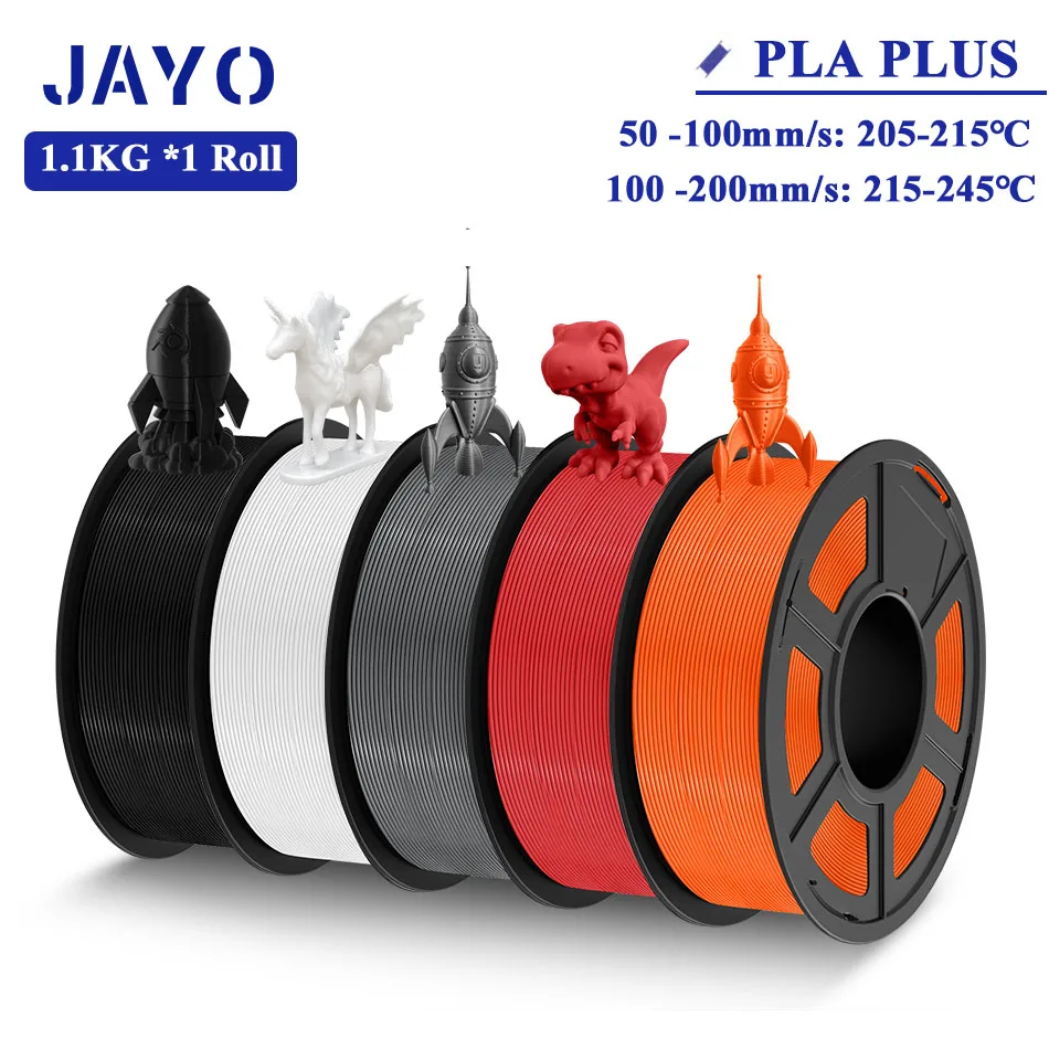 

JAYO PLA Plus 3D Printer Filament 1.75MM PLA + Filament 1.1KG/Roll Neatly Wound 3D Printing Filament High Toughness 363 Meters