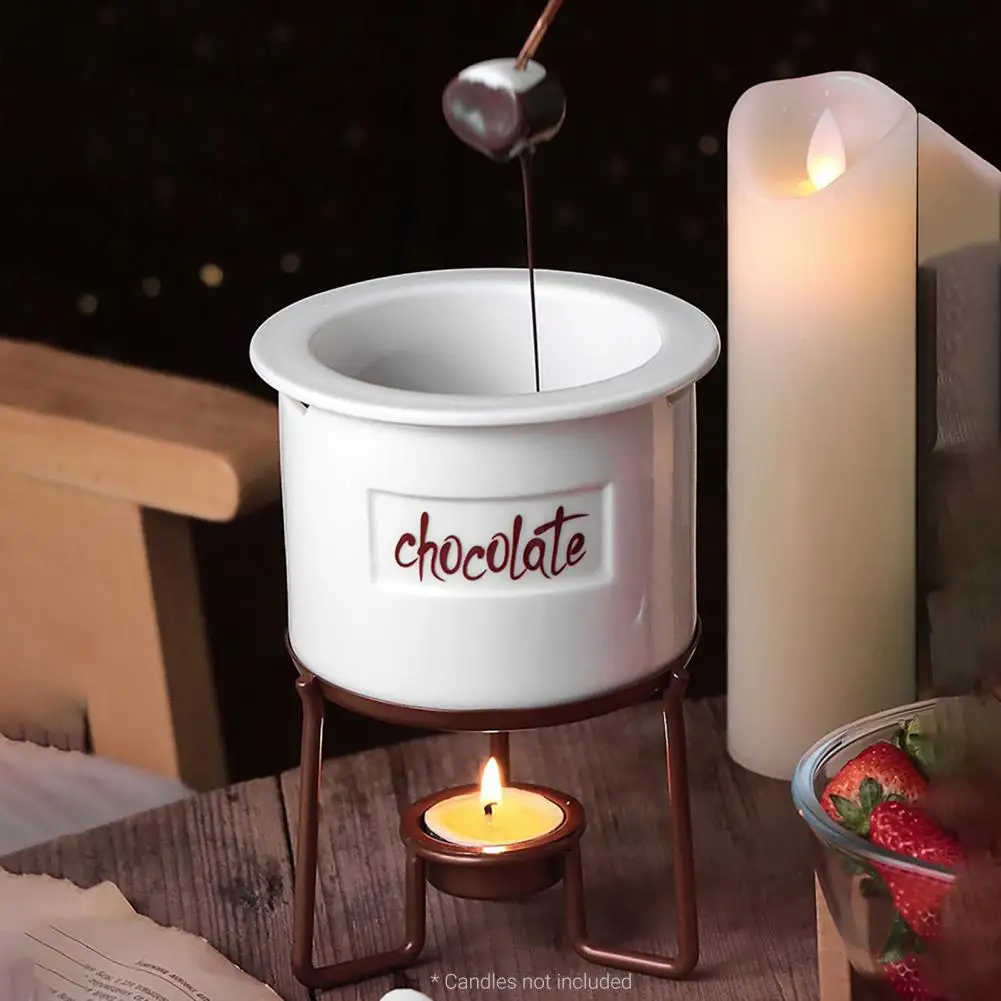 1 Set Chocolate Melting Pot Non-stick Corrosion Resistant Chocolate Cheese Melting Pot Fondue Set