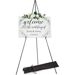  DANMO Easel Stand for Wedding Sign Poster 63'' Instant Display  Easel for Floor Adjustable Metal Art Easel Black 2 Pack : Office Products