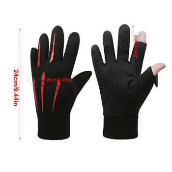 Winter Fishing Gloves 2 FingerFlip Waterproof Winter Heating Gloves Windproof Men Women Warm Protection Fish Angling Gloves 6