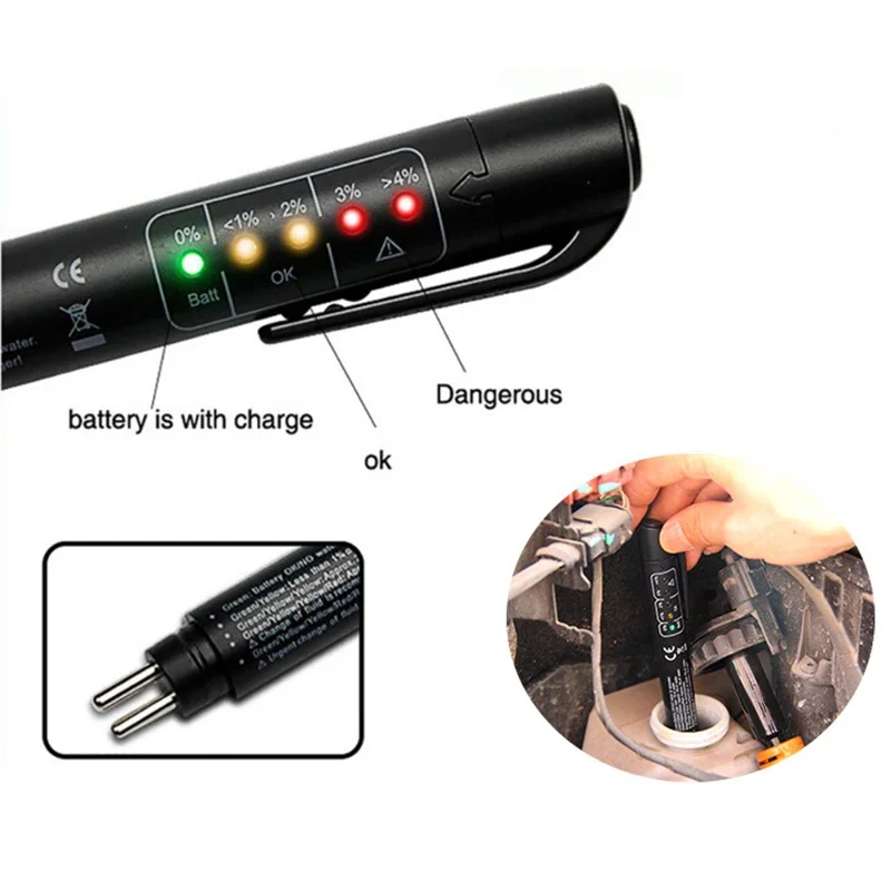 Automotive Brake Fuid Brake Oil Testing Pen Vehicle Fluid Tester Oil Quality Test With Liquid LED Display Testing Tools