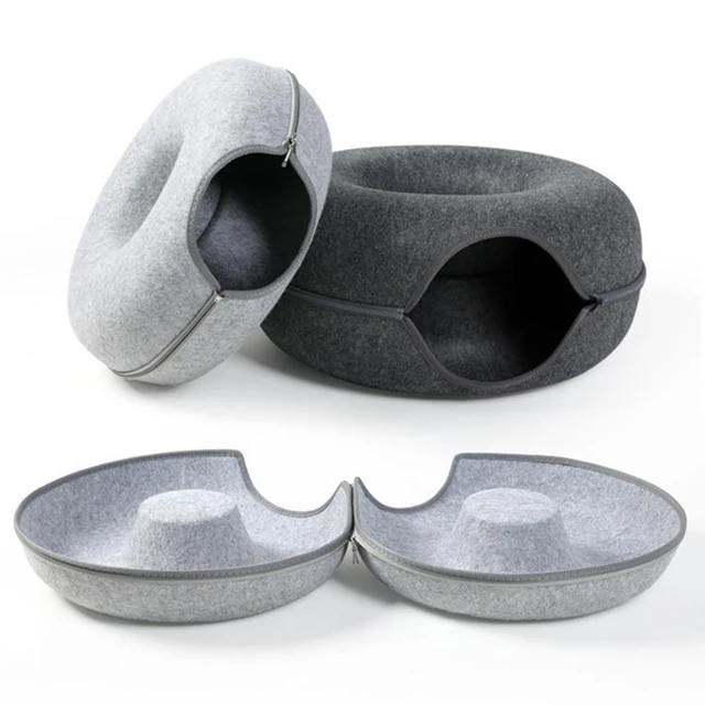 B-Tunnel Donut Cat Bed Interactive Tunnel Pet Felt Indoor Toys Cats House Kitten Training Toy Cat Kennel Cat Accessories 5