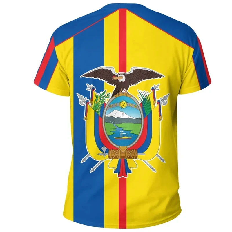 Ecuador fotbollströja med flagga 3d tryckt ventilerande_voghion.com