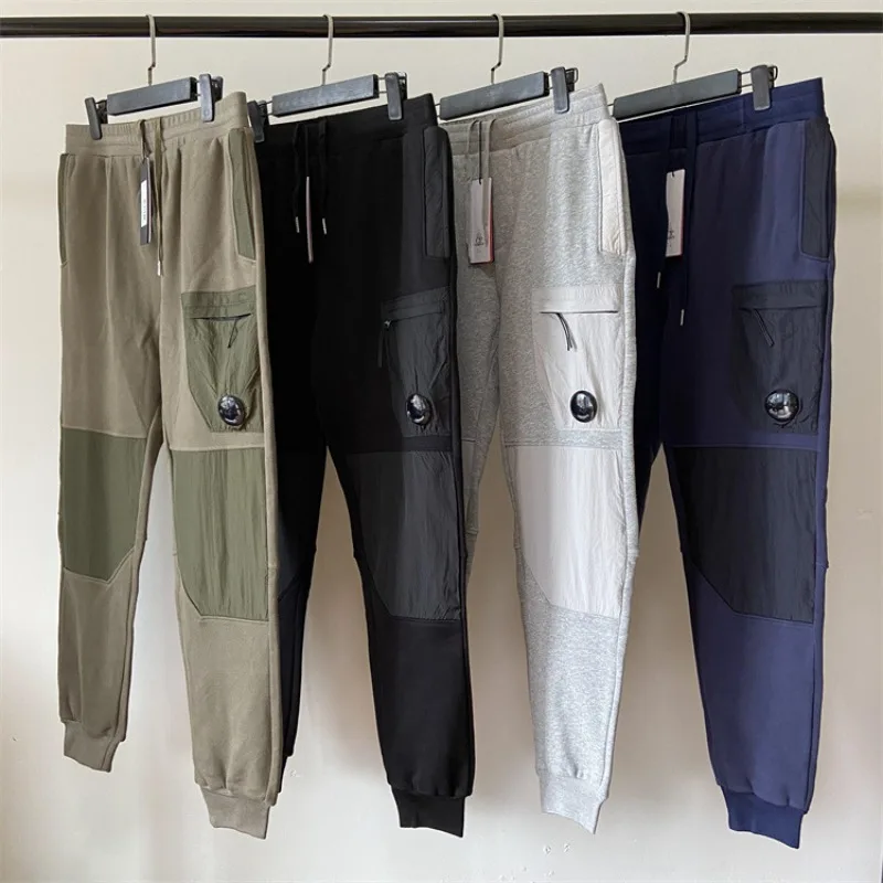 

Winter Mens Casual Pants Pocket Lens Padded Velvet Patchwork Trouser Twill Fleece Outdoor CP Pants Gym Trousers Sport Sweatpants
