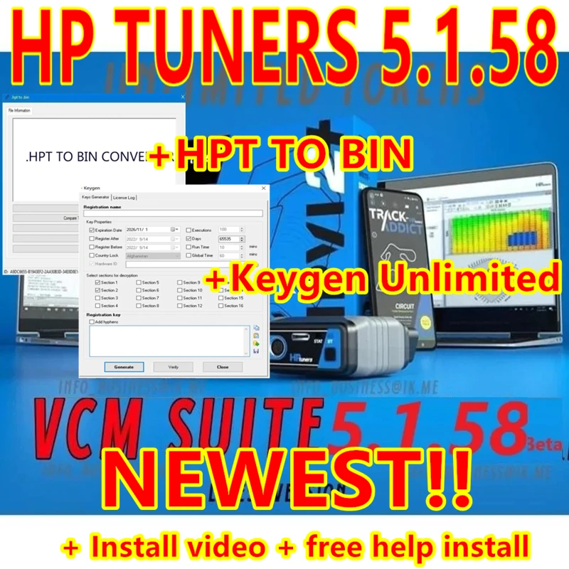 NewestHPTuners5158HPTTOBINCONVERTERUNLOCKERActivatorKeygen