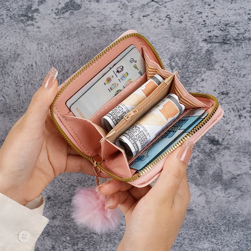 Wallet  New Retro Niche Designer Folding Coin Purse Credit Card Storage Card Bag Hot Sale Women Ladies Wallets Women's 지갑