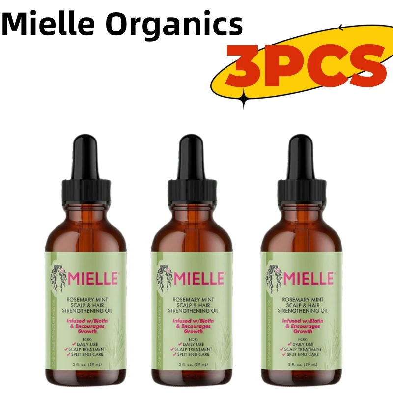 

3pcs/set Mielle Organics Rosemary Mint Scalp Hair Strengthening Oil Nourishing Treatment for Split Ends Dry Suitable to Hair