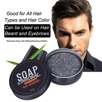 50g Sapone per capelli neri Sapone oscurante per capelli Shampoo Bar Riparazione rapida ed efficace Colore grigio bianco Tintura per capelli Corpo Org naturale