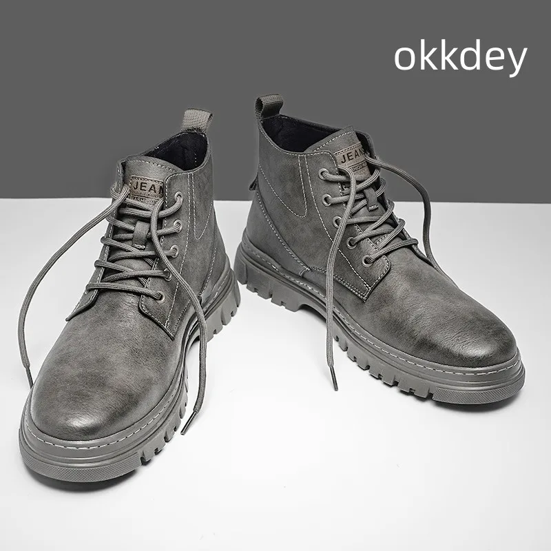 

Men's High Top Boots Fashion Round Toe Comfortable Trendy All-match Outdoor Work Platform Breathable Boots Spring Autumn Main