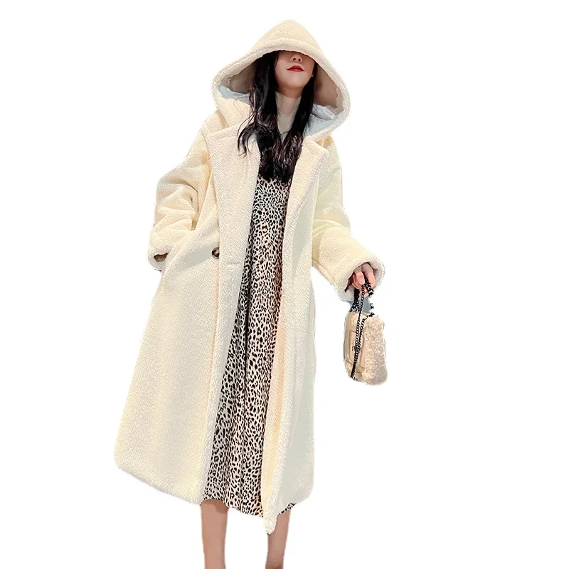 

Winter Jackets for Women 2023 Faux Lamb Fur Coat Women Hooded New in Outerwears Ladies Warm Fluffy Jacket Female Teddy Coat