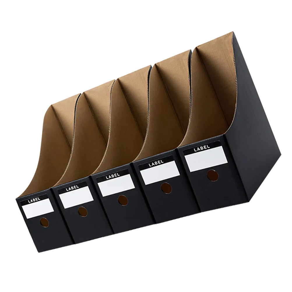 5Pcs 튼튼한 친환경 파일 보관 주최자 사무실 연구 도서관 교실 파일 홀더 잡지용 데스크탑 문서 상자