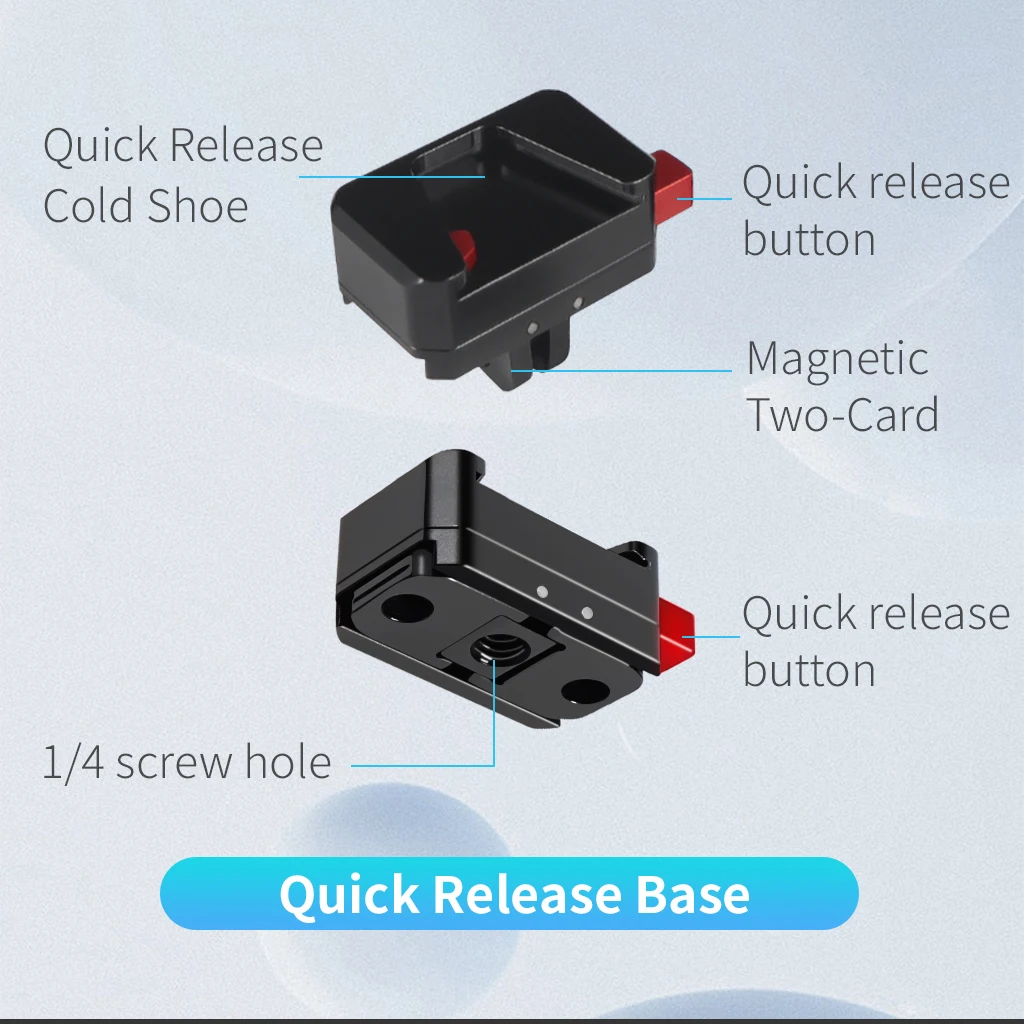 Aluminum Quick Release Mount L Bracket Cold Shoe Magnetic Adapter for X4 X3 X5
