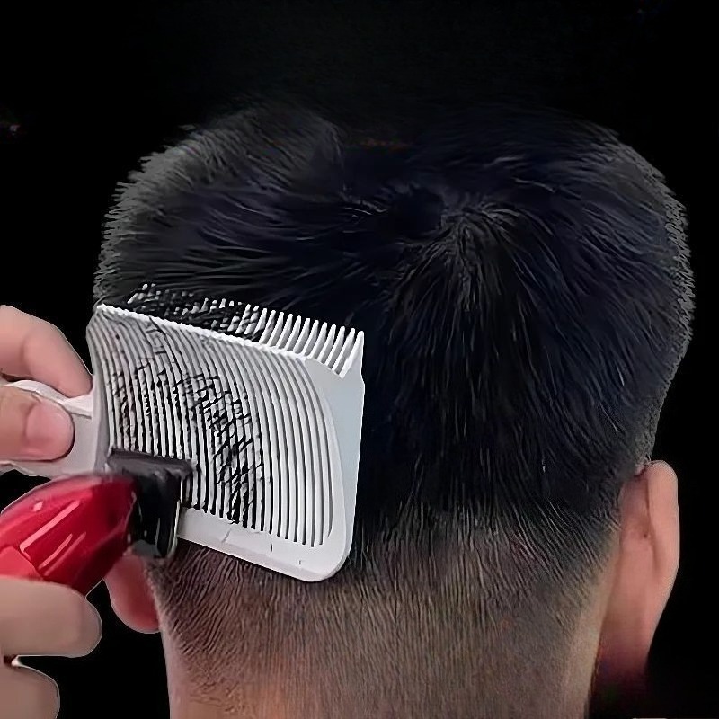 Professional Level Haircut Comb Oil Head Push Cut Comb Leveling Hairdressing Scissors Positioning Comb for Men's Styling Tool