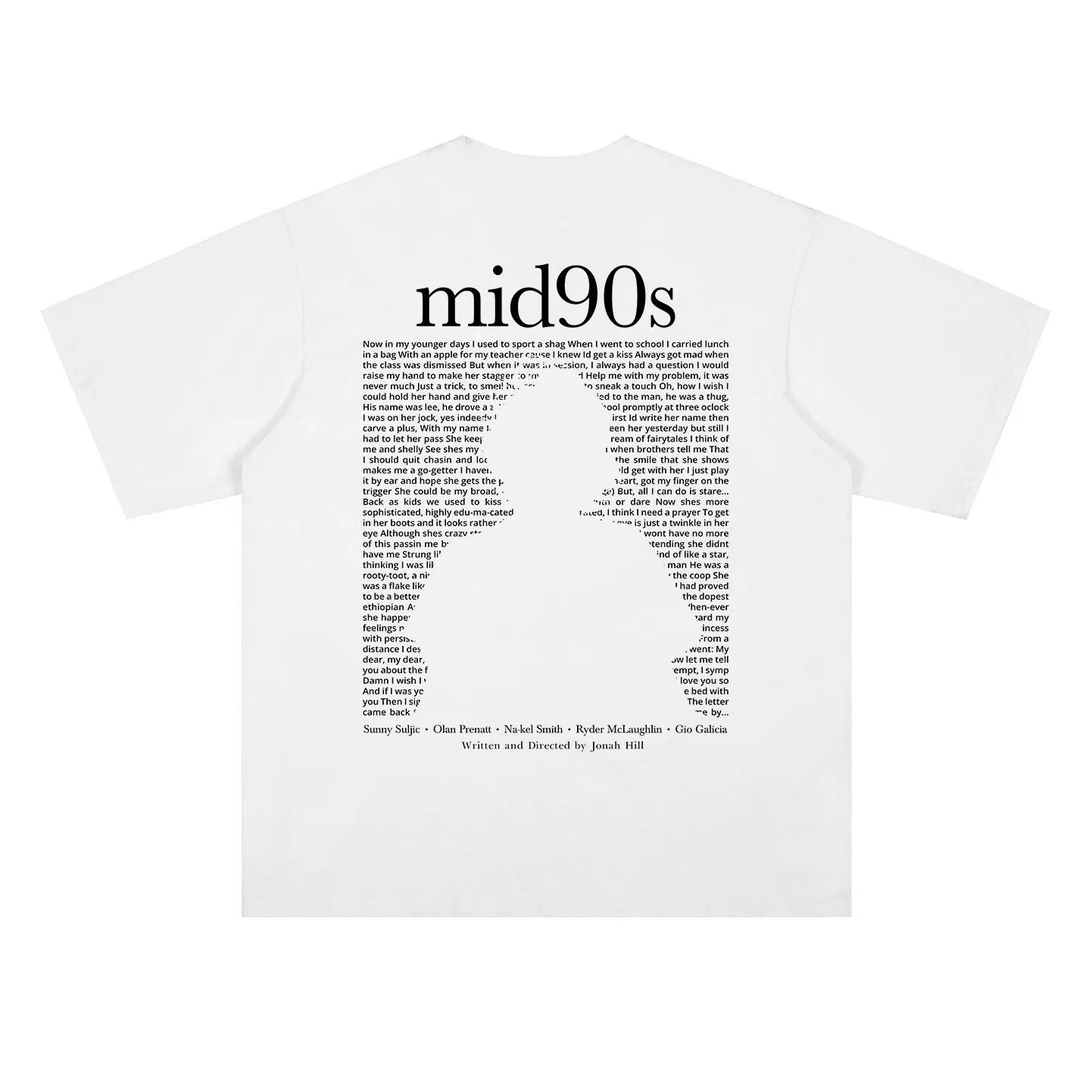 90년대 중반의 스케이트보드 영화 프린트가 있는 티셔츠. 반팔, 남녀공용, 면 소재, 루즈핏.