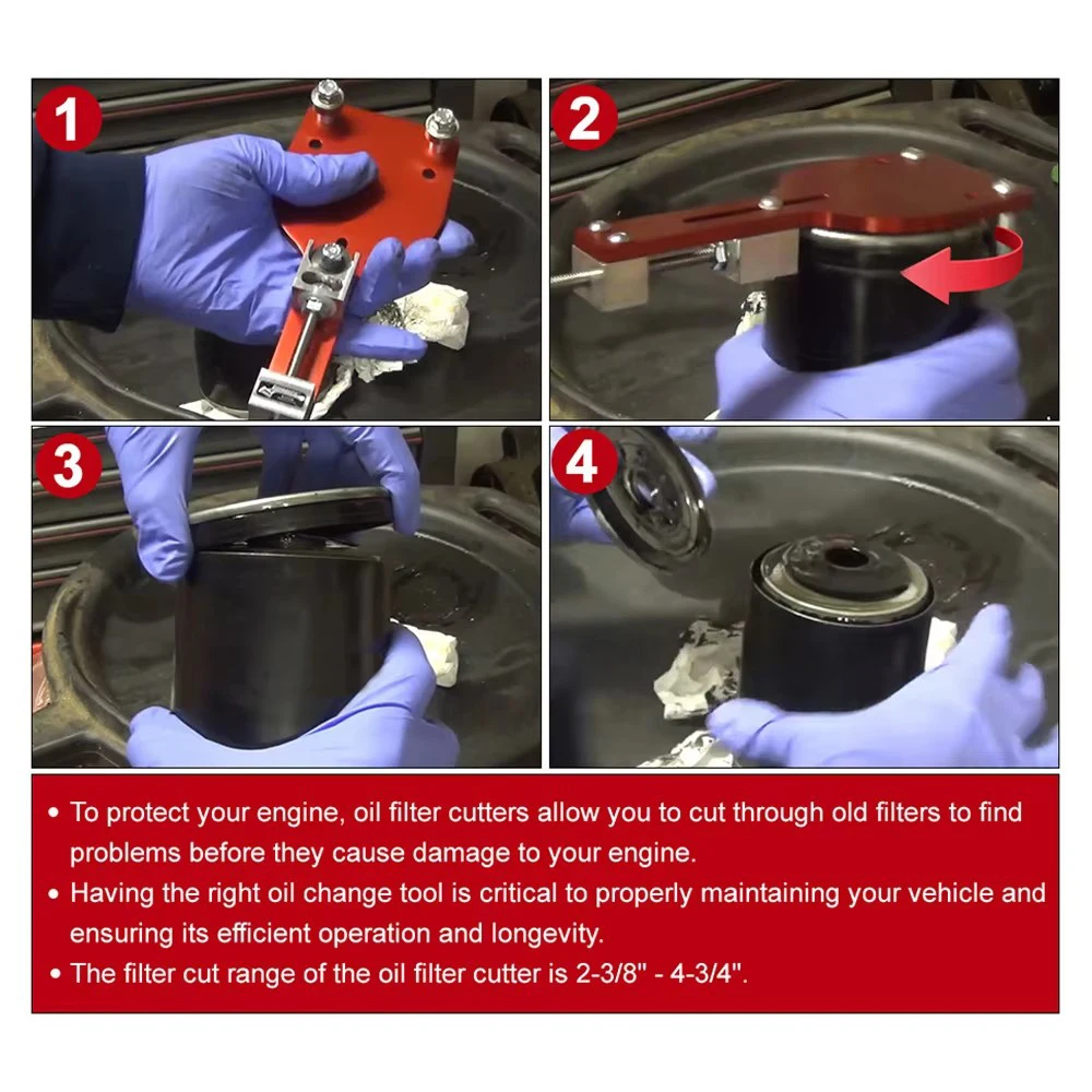 Oil Filter Cutter Tool Oil Filter Cutter Tool 77750 Aluminum Alloy Cutting Auto Accessories Filter Cutting Range 2-3/8