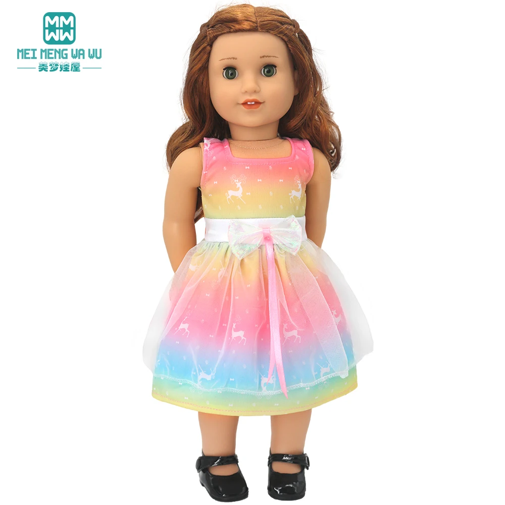 Baby clothes for doll fit 43 cm new born doll accessories Fashion sequined jackets and dresses Christmas gifts for kids 4