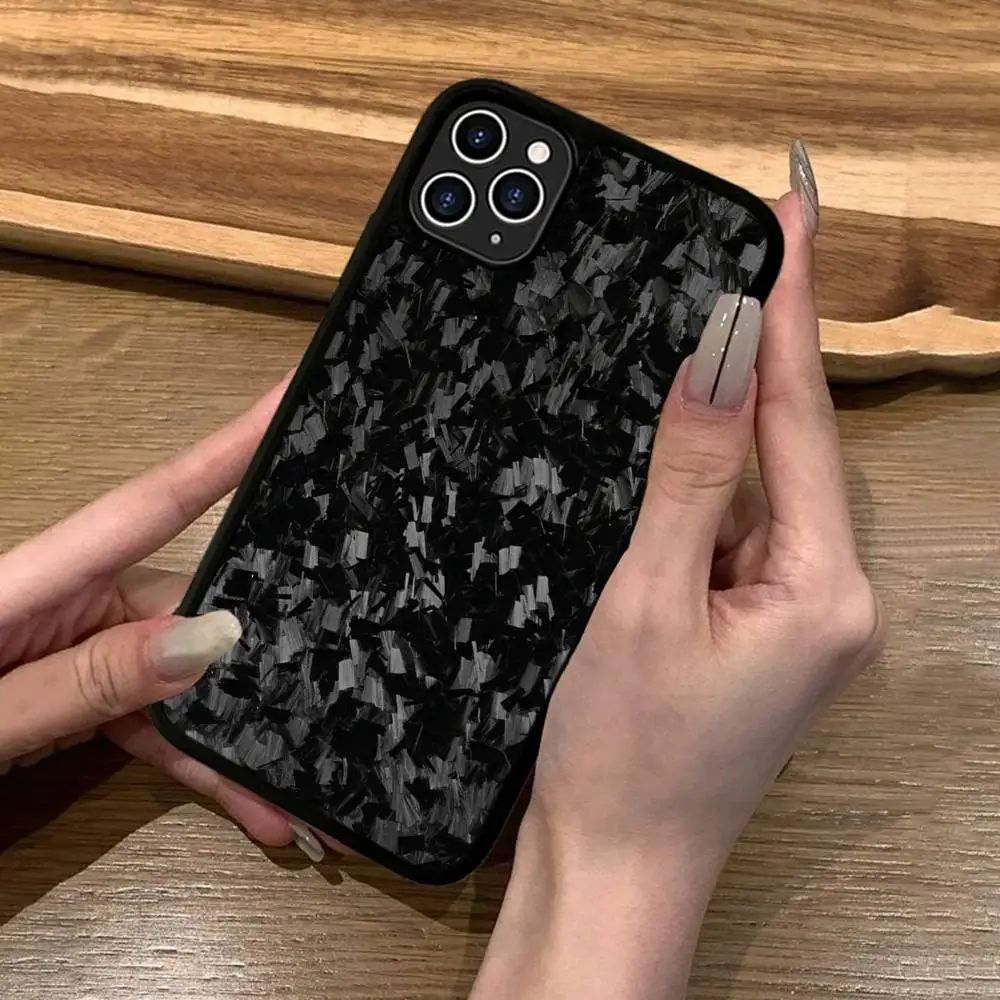 Luxurious Forged Carbon Fiber Phone Case with Silicone and PC+TPU Blend