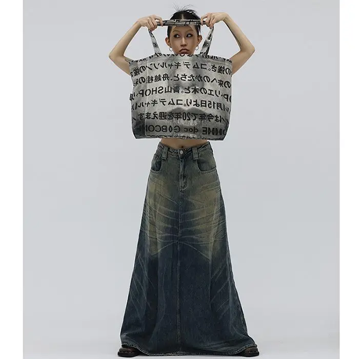 Japanese Off White Face Print Tote Bag Women Harajuku Style Large Capacity Canvas Shoulder Bag Ladies Casual Commute Handbag New