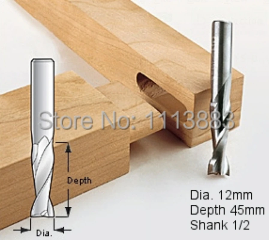12mm, Upcut Spiral Router Bit, 1/2 Shank, Model 12*45 100 1/2router wanrouter guiderouter cpe