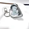 New Heart Shape Bow Folding Mirror Keychain Charm Double Sided Love Cosmetic Mirror Key Holder Y2K Bag Pendant Trendy Decor 6